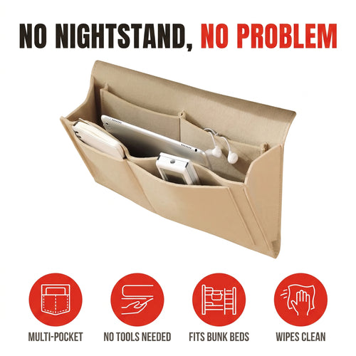 Troveze Bedside Storage Caddy: Product shot on white background
