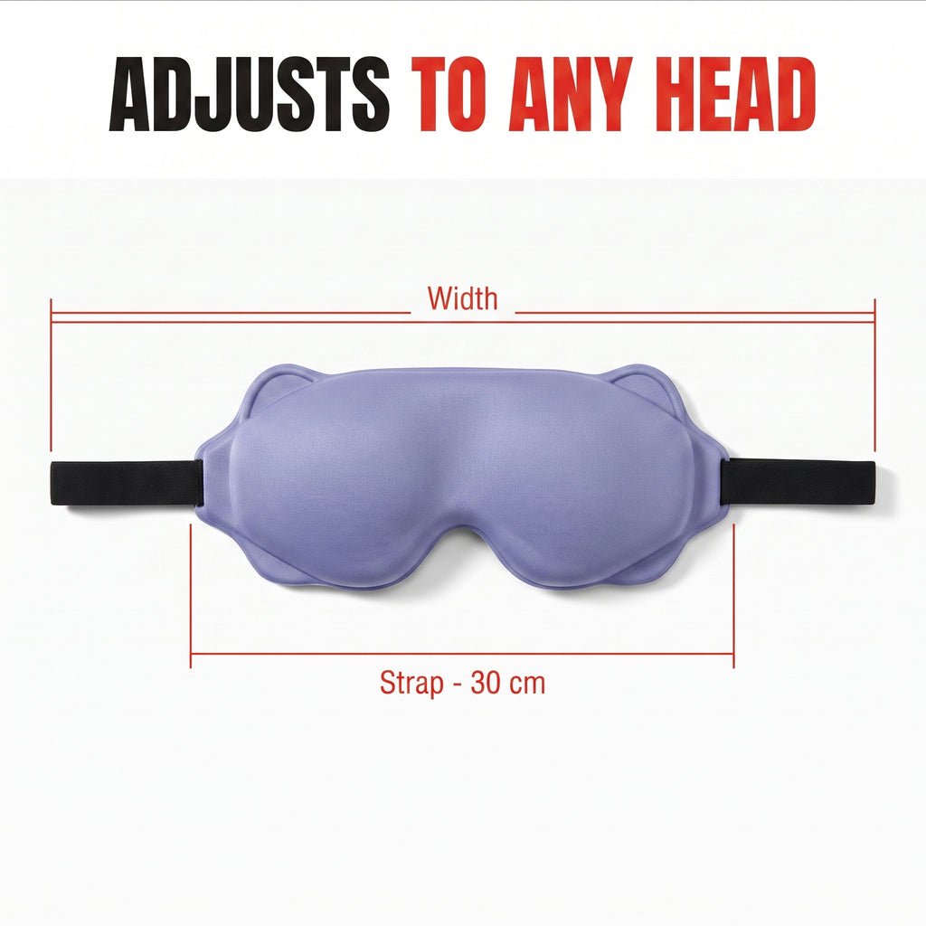 Troveze Contoured Weighted Silk Sleep Mask: Adjustable strap fits any head size