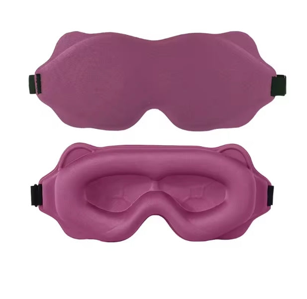 Troveze Contoured Weighted Silk Sleep Mask: deep red colorway shown front and inside