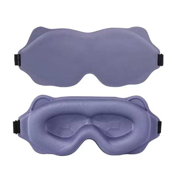 Troveze Contoured Weighted Silk Sleep Mask: purple colorway shown front and inside