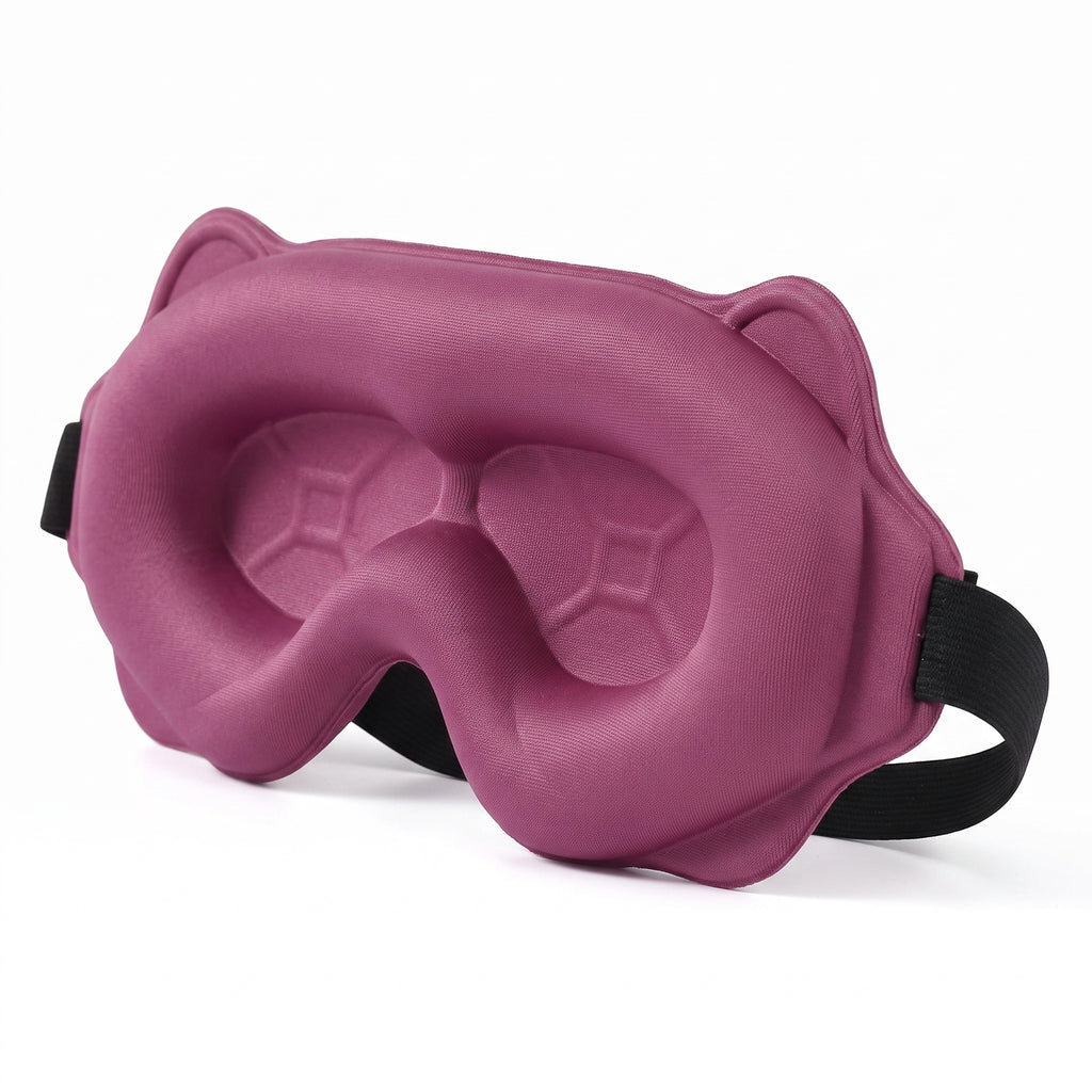 Troveze Contoured Weighted Silk Sleep Mask: Contoured wavy silhouette on white background