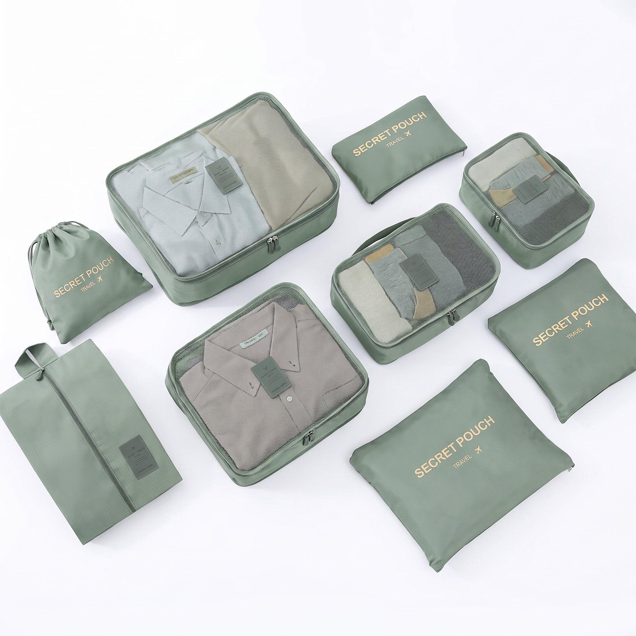 Troveze Foldable Travel Packing Cubes (Set of 6): Cube set colorway detail