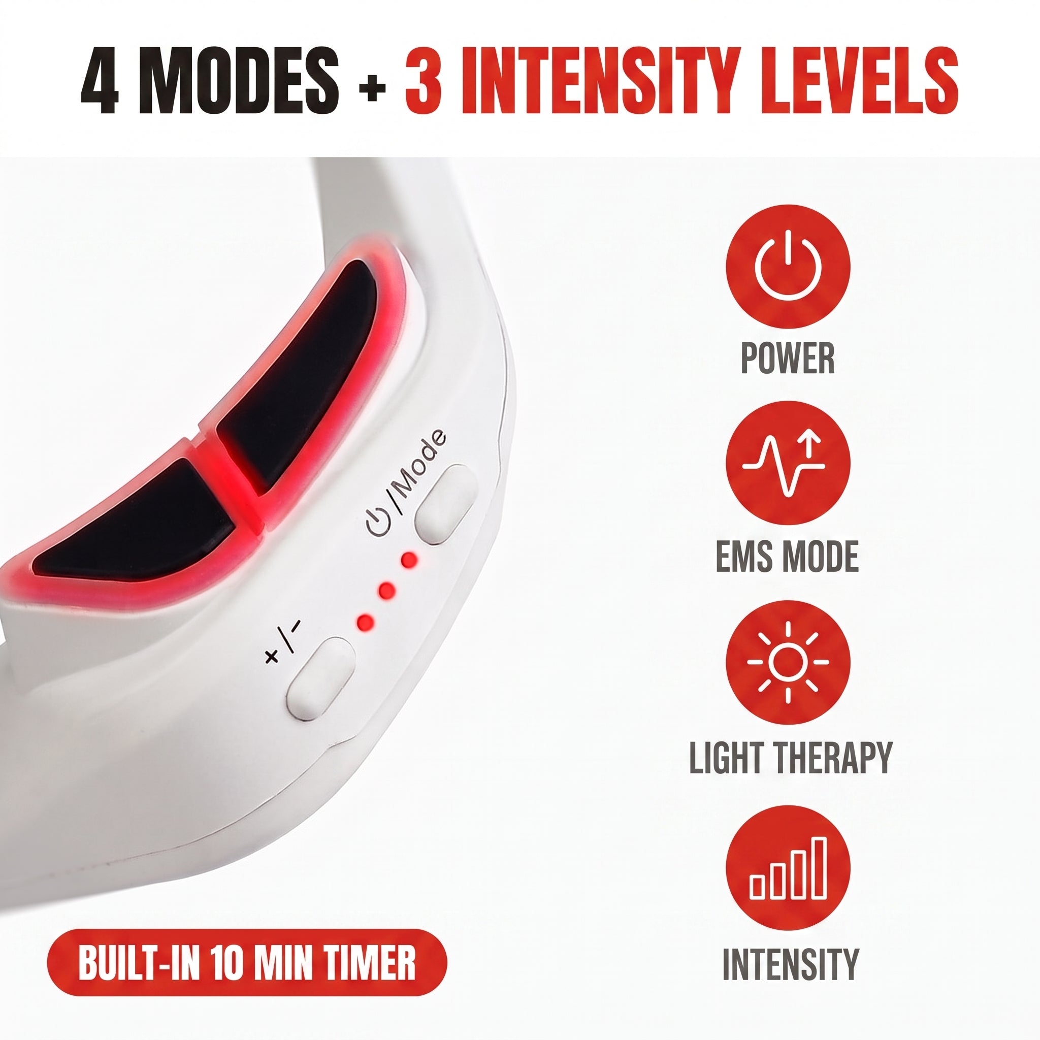 Troveze Heated Compression Eye Massager: Control button cluster detail