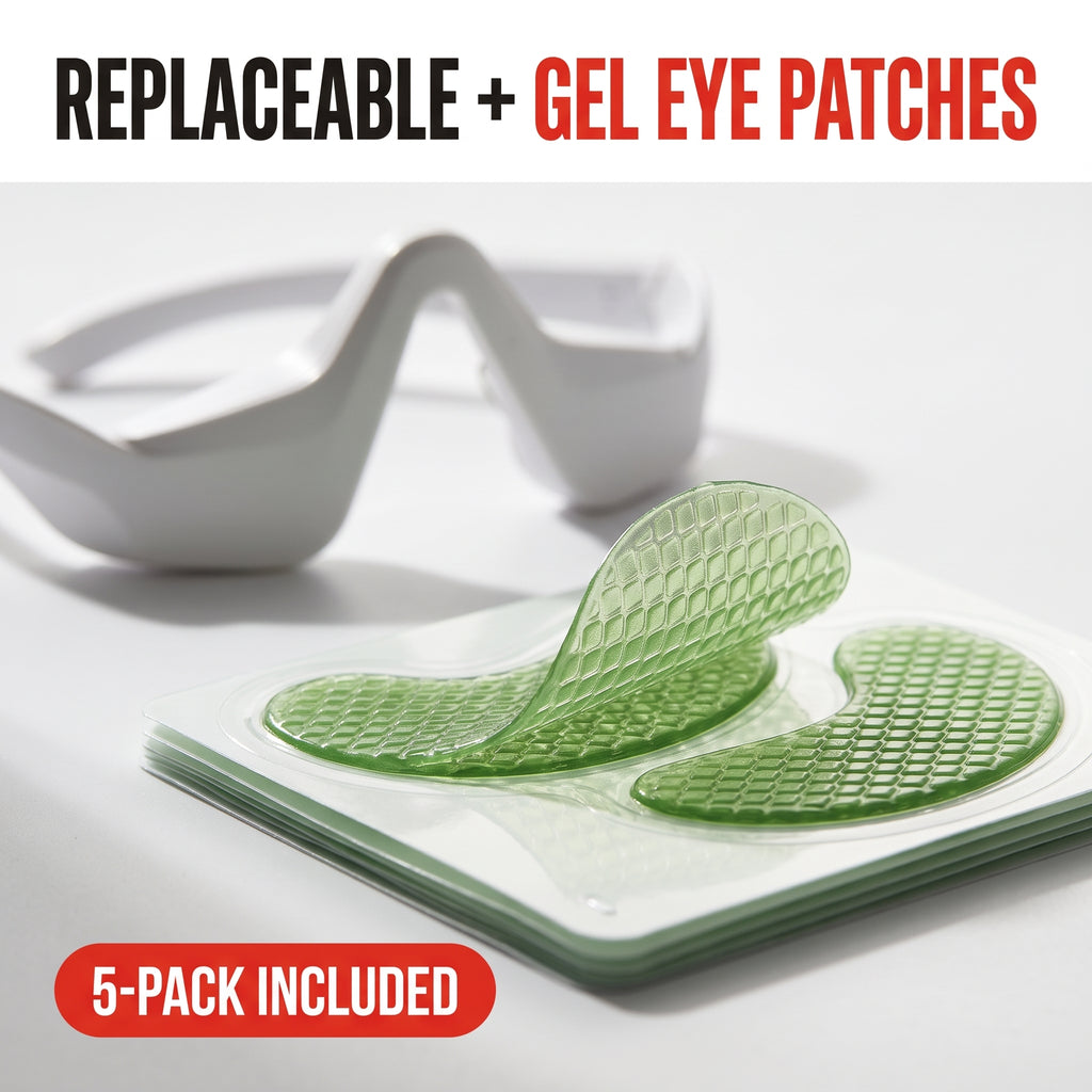 Troveze Heated Compression Eye Massager: Gel eye patches honeycomb texture macro detail