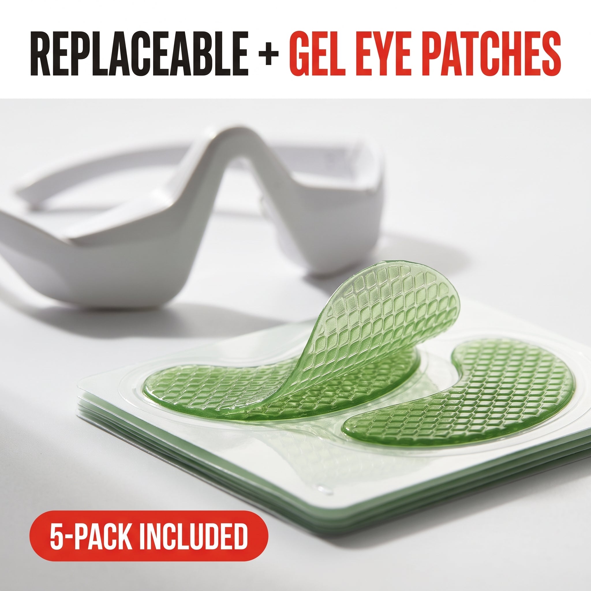 Troveze Heated Compression Eye Massager: Gel eye patches honeycomb texture macro detail
