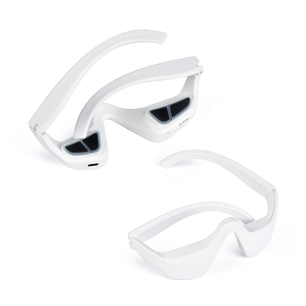 Troveze Heated Compression Eye Massager: two massagers shown folded and open on white