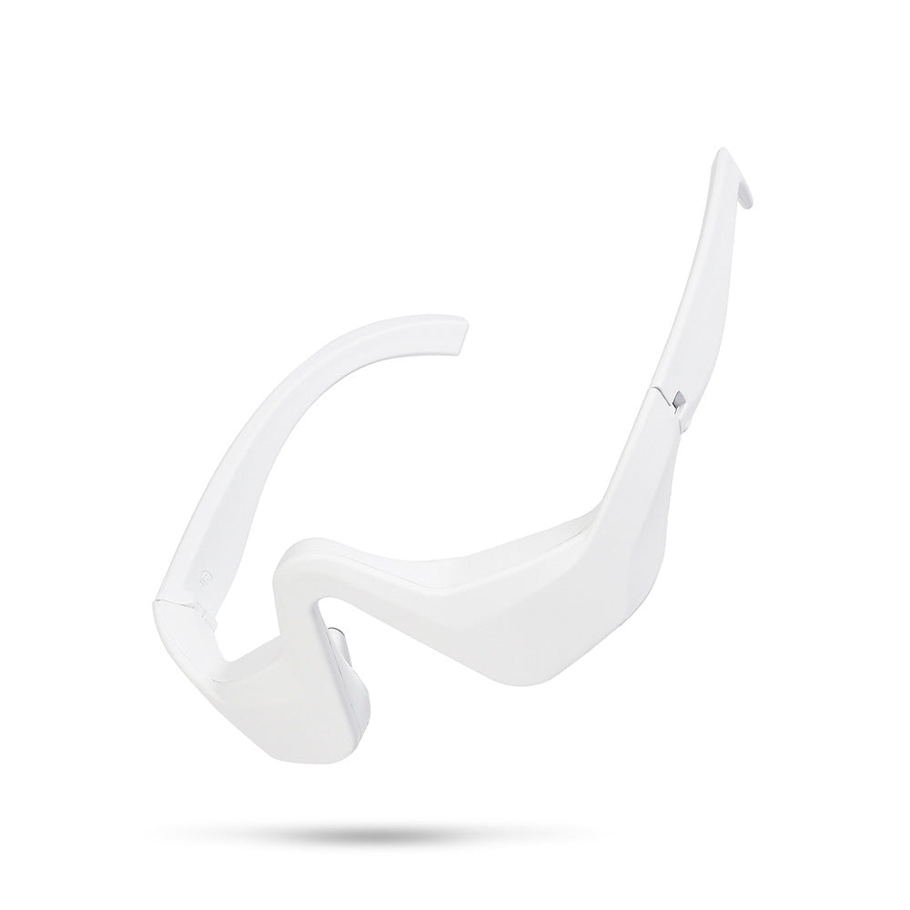 Troveze Heated Compression Eye Massager: side profile of the folding arm and hinge