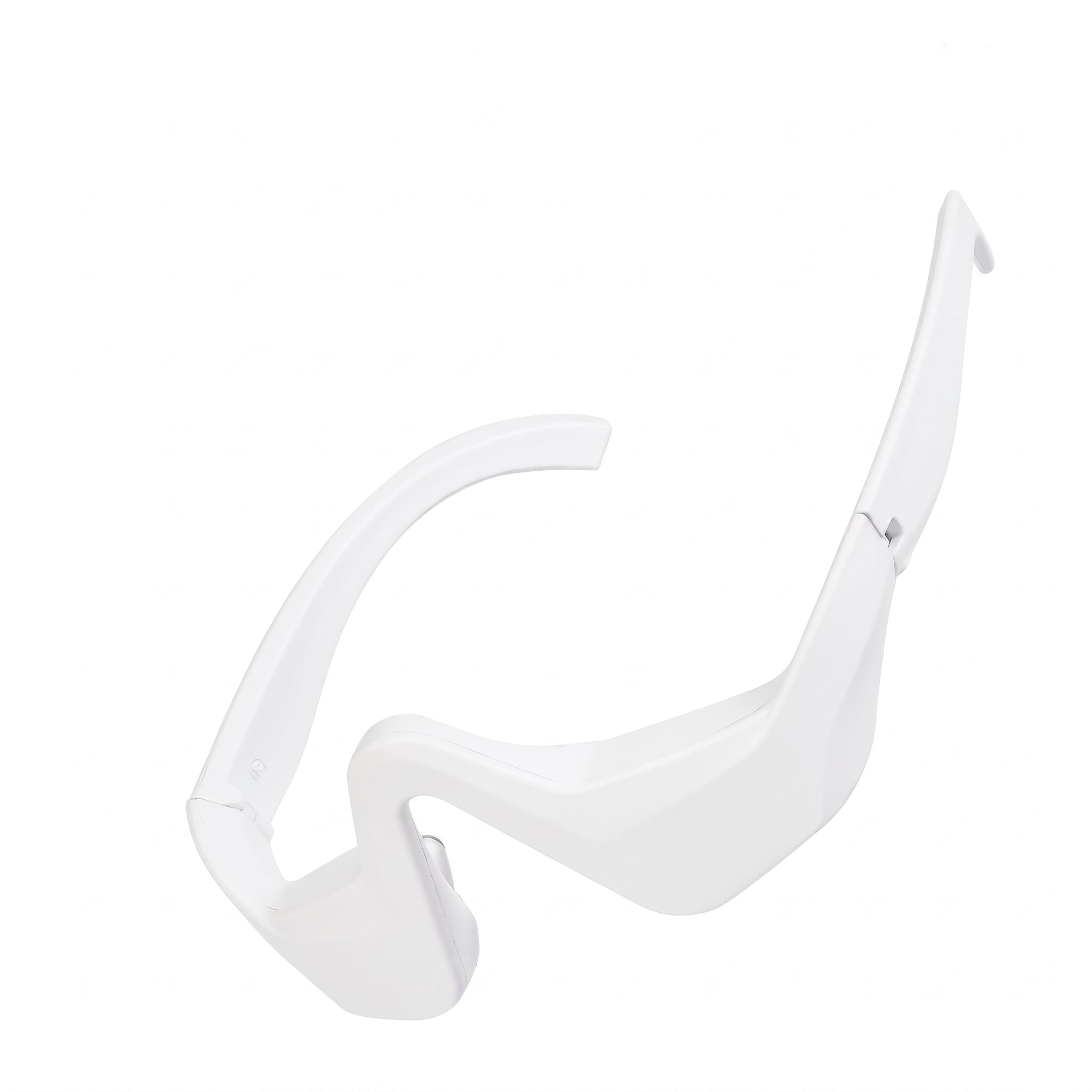 Troveze Heated Compression Eye Massager: angled side view of the frame and adjustable arm