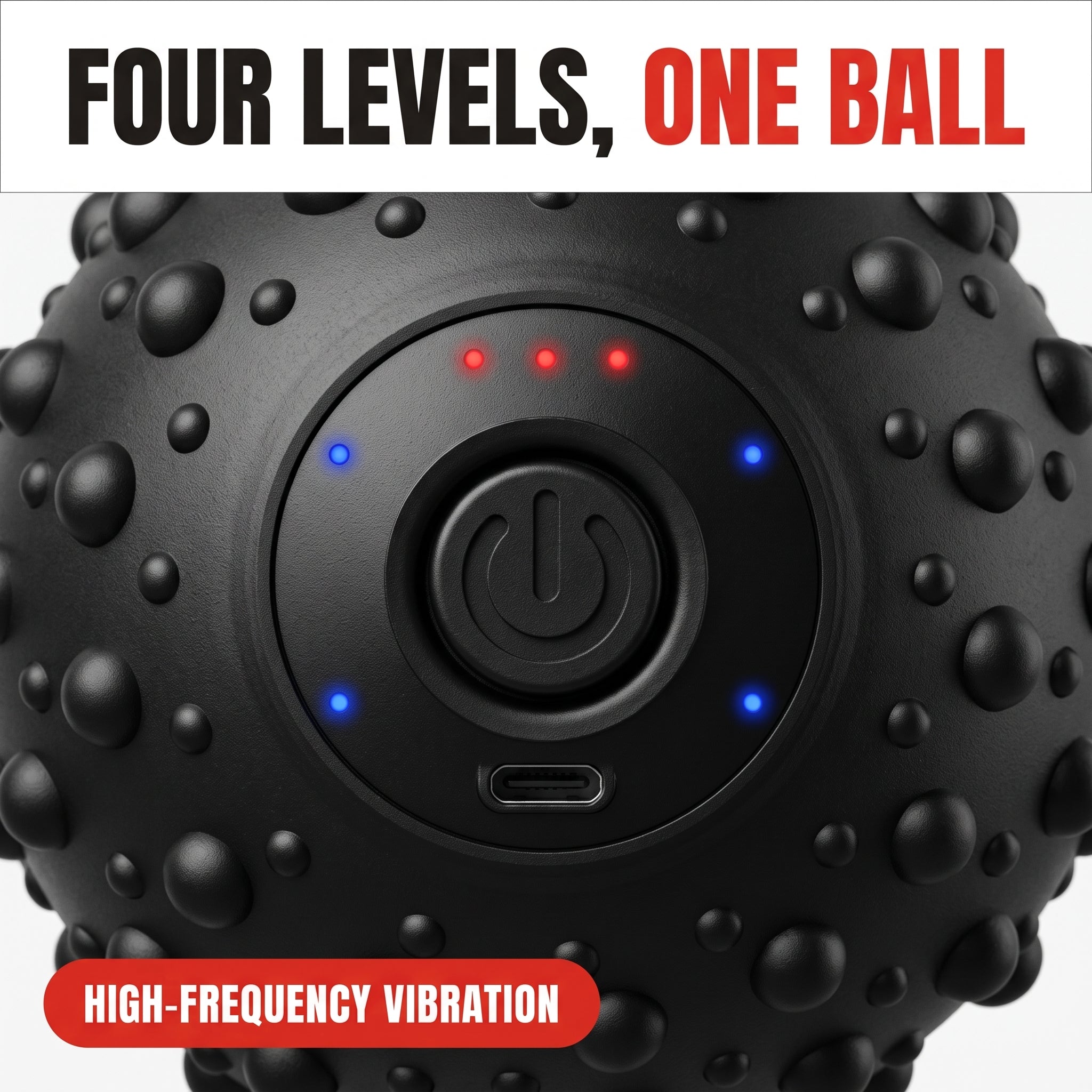 Troveze Mini Vibrating Massage Ball: Four vibration levels feature detail