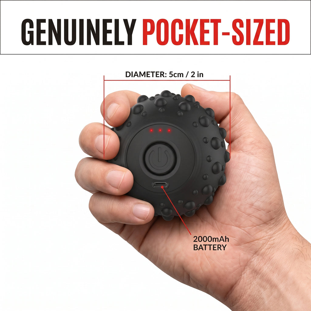 Troveze Mini Vibrating Massage Ball: Size and dimensions reference