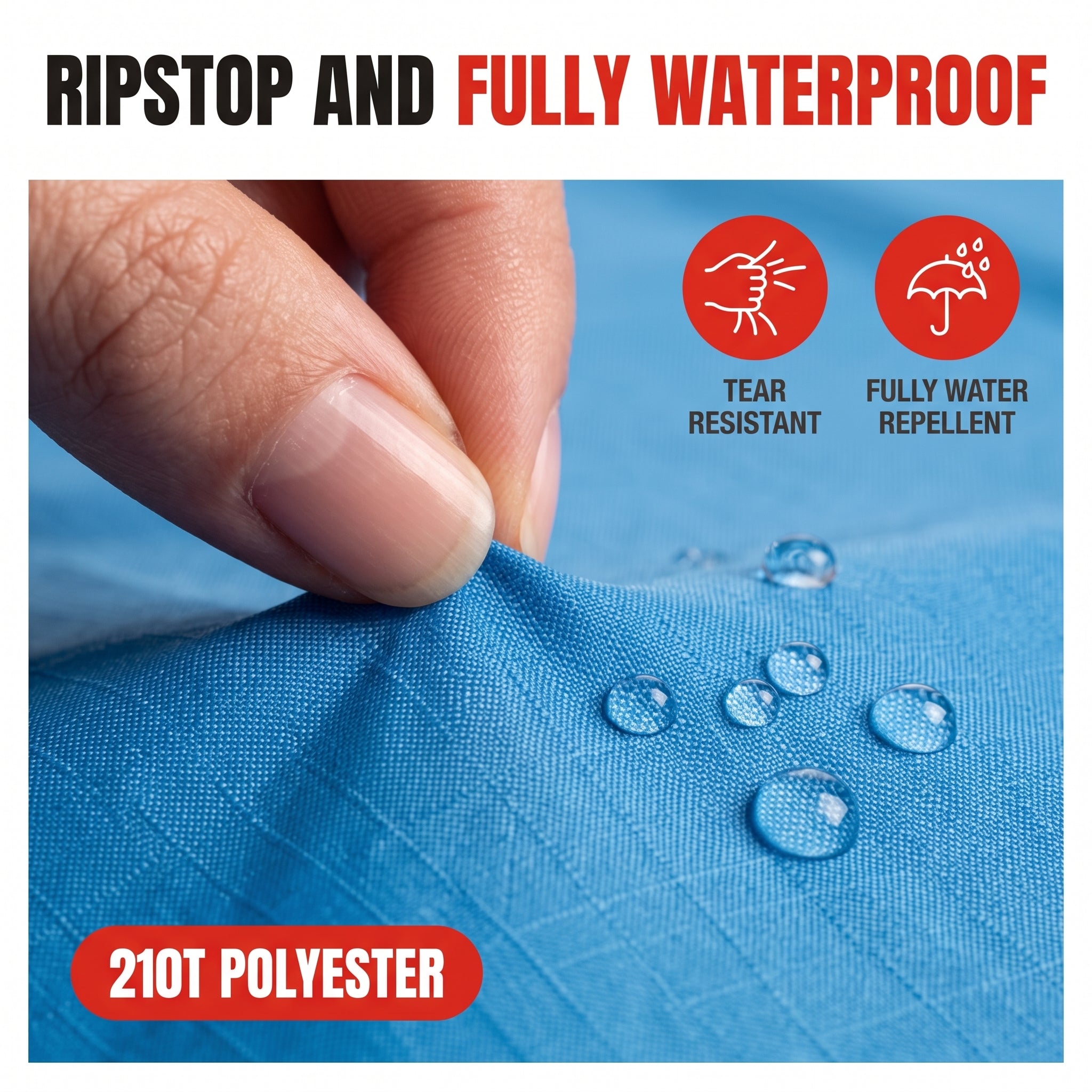 Troveze Sand-Free Beach Mat: Ripstop waterproof fabric macro detail