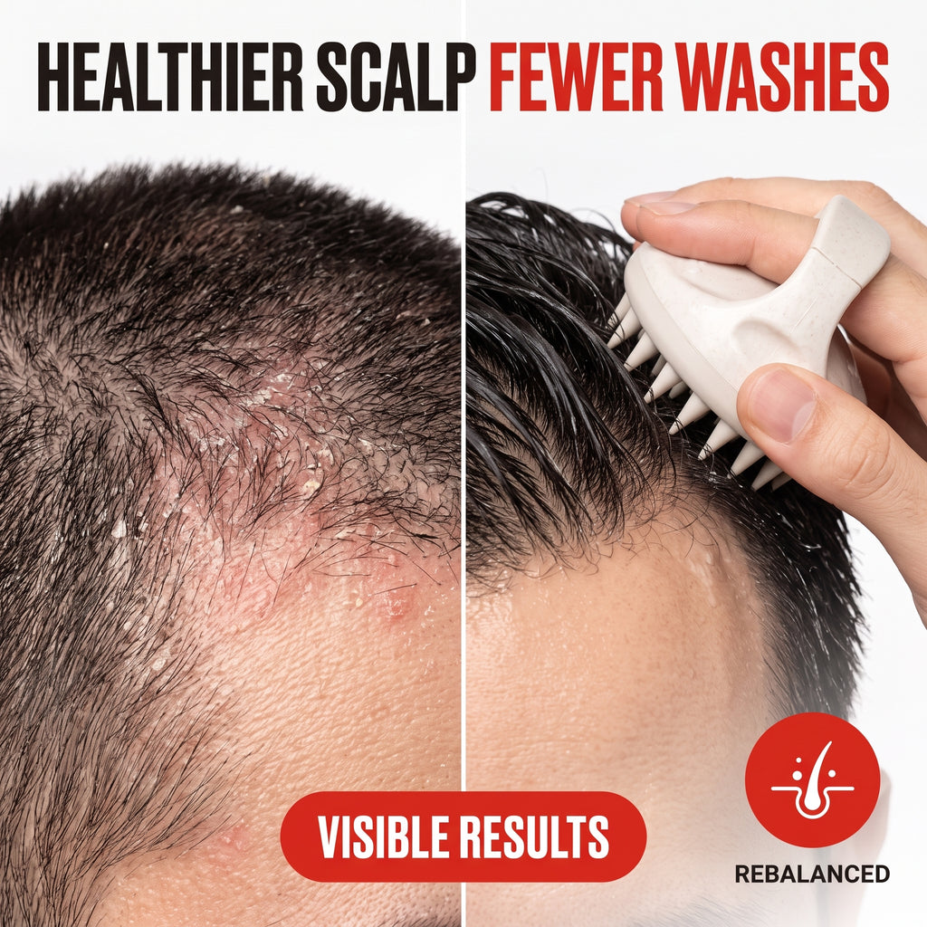 Troveze Silicone Scalp-Massager Shampoo Brush: Scalp health before and after comparison