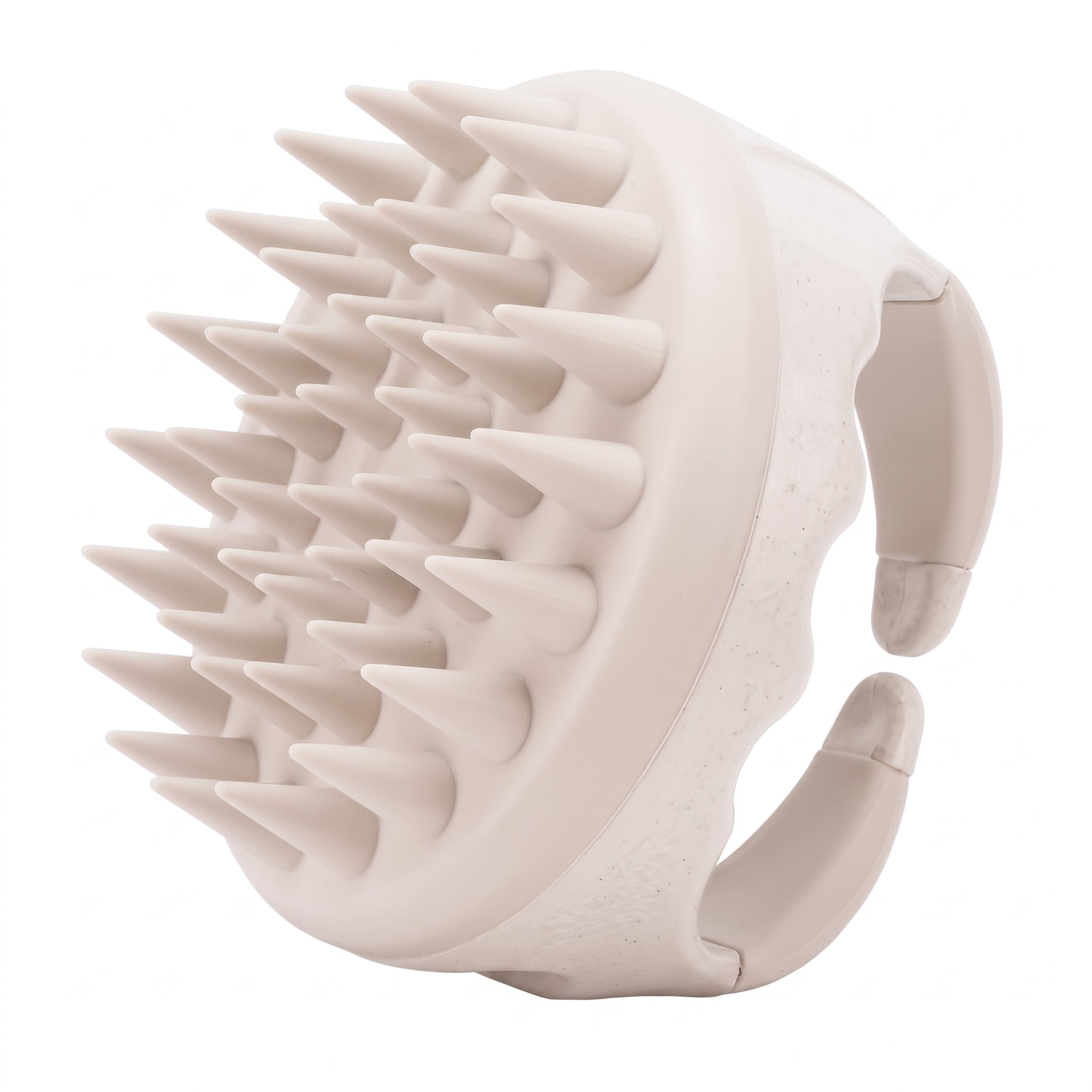 Troveze Silicone Scalp-Massager Shampoo Brush: white brush with tapered silicone bristles