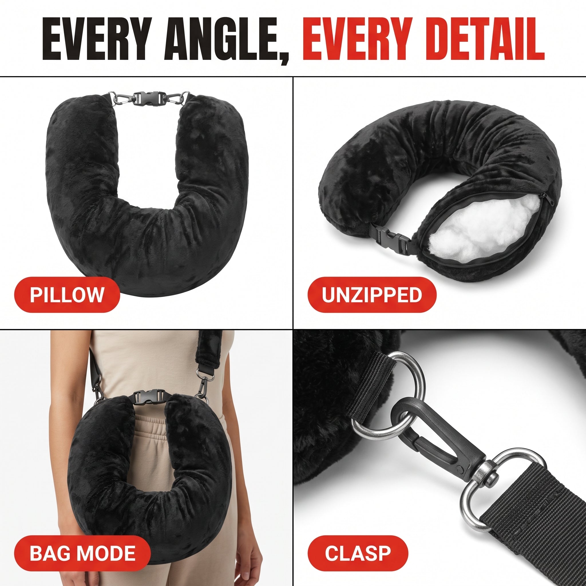 Troveze Stuffable Travel Pillow: Size and dimensions reference alternate