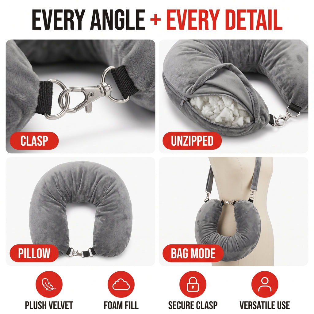 Troveze Stuffable Travel Pillow: Size and dimensions reference