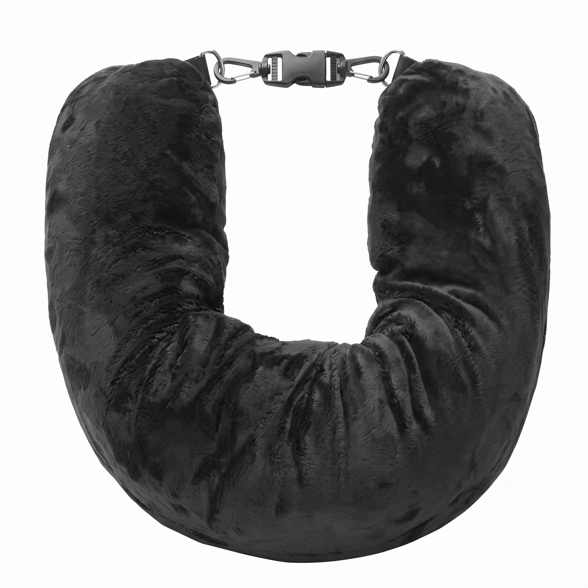 Troveze Stuffable Travel Pillow: U shape pillow with metal clasp alternate angle